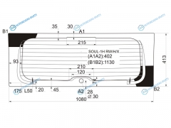 SOUL-1H RWHX Стекло заднее с обогревом KIA SOUL AM 08-13