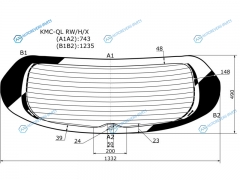 KMC-QL RWHX Стекло заднее с обогревом KIA SPORTAGE 16-