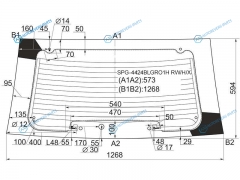 SPG-4424BLGRO1H RWHX Стекло заднее с обогревом KIA SPORTAGE II 06-10