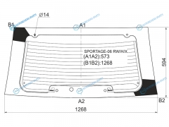 SPORTAGE-06 RWHX Стекло заднее с обогревом KIA SPORTAGE II 06-10