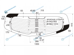 SPORTAGE-10 RWHX Стекло заднее с обогревом KIA SPORTAGE III 10-15