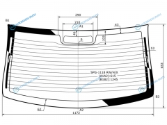 SPG-1118 RWHX Стекло заднее с обогревом LADA KALINA 4D 04-11