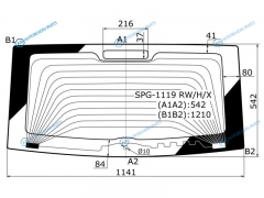 SPG-1119 RWHX Стекло заднее с обогревом LADA KALINA 5D HBK 04-18
