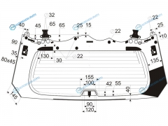 68105-60230 Стекло заднее с обогревом LEXUS GX460 09-