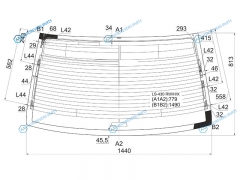 LS-430 RWHX Стекло заднее с обогревом LEXUS LS430 00-06