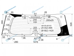 68105-60181 Стекло заднее с обогревом LEXUS LX570 07-