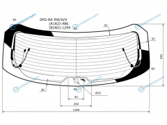 SPG-NX RWHX Стекло заднее с обогревом LEXUS NX 14-