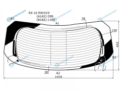 RX-16 RWHX Стекло заднее с обогревом LEXUS RX 15-