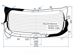 MCU30 RWHX Стекло заднее с обогревом LEXUS RX300330TOYOTA HARRIER 03-09 U SPOILER