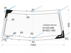 LIFAN520 RWHX Стекло заднее с обогревом LIFAN BREEZ LF7160 520 45D 06-10