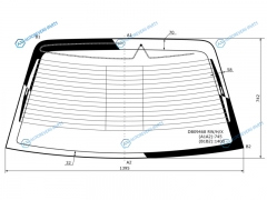 DB09468 RWHX Стекло заднее с обогревом LINCOLN LS-6 LS-8 00-02