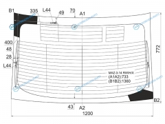 MAZ-3-14 RWHX Стекло заднее с обогревом MAZDA 3 4D 13-18