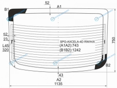 SPG-AXCELA-4D RWHX Стекло заднее с обогревом MAZDA 3AXELA 4D SED 03-09