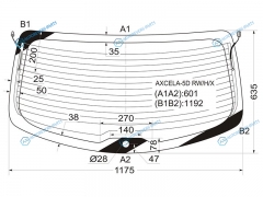 AXCELA-5D RWHX Стекло заднее с обогревом MAZDA 3AXELA 5D HBK 03-09