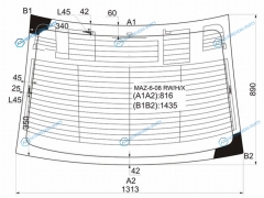 MAZ-6-08 RWHX Стекло заднее с обогревом MAZDA 6ATENZA 4D SED 08-12