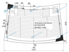 SPG-MAZ-6-08 RWHX Стекло заднее с обогревом MAZDA 6ATENZA 4D SED 08-12