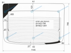 GF8P-LBK RWHX Стекло заднее с обогревом MAZDA 626 5D HBK 97-02