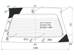 G211F RWHX Стекло заднее с обогревом MAZDA CAPELLA 626 5D WGN 88-91
