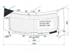 FB23457 RWHX Стекло заднее с обогревом MAZDA CX-9 07-16