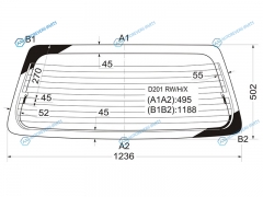D201 RWHX Стекло заднее с обогревом MAZDA DEMIO DW 96-02