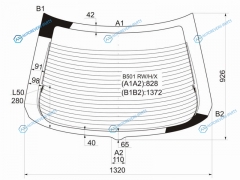 B501 RWHX Стекло заднее с обогревом MAZDA FAMILIA ASTINA323 5D HBK 89-94