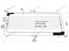 FB20175 RWHX Стекло заднее с обогревом MAZDA MPV LV 96-99