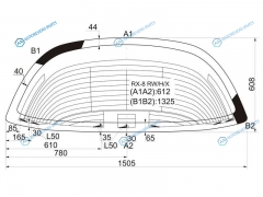RX-8 RWHX Стекло заднее с обогревом MAZDA 03-09