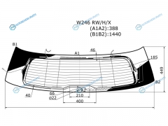 W246 RWHX Стекло заднее с обогревом MERCEDES-BENZ B-CLASS (W246) 5D HBK 12-