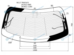 W117 RWHX Стекло заднее с обогревом MERCEDES-BENZ C-CLASS CLA (C117) 4D 13-