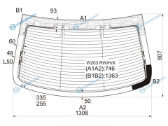 W203-STW RWHX Стекло заднее с обогревом MERCEDES-BENZ C-CLASS W203 5D WGN 00-07