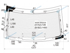 W204 RWHX Стекло заднее с обогревом MERCEDES-BENZ C-CLASS 45D 07-14