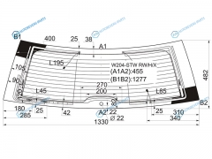 W204-STW RWHX Стекло заднее с обогревом MERCEDES-BENZ C-CLASS W204 5D 07-14