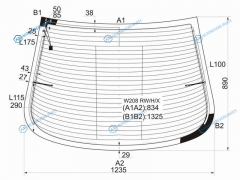 W208 RWHX Стекло заднее с обогревом MERCEDES-BENZ CLK-CLASS C208 2D CPE 97-02
