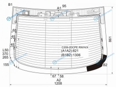 C209-2DCPE RWHX Стекло заднее с обогревом MERCEDES-BENZ CLK-CLASS C209 2D CPE 02-10
