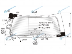 W211-STW RWHX Стекло заднее с обогревом MERCEDES-BENZ E-CLASS W211 5D WGN 02-09