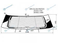 SPG-GL164 RWHX Стекло заднее с обогревом MERCEDES-BENZ GL-CLASS X164 06-12