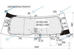 5361BGSRAG RWHX Стекло заднее с обогревом MERCEDES-BENZ ML-CLASS W164 05-11