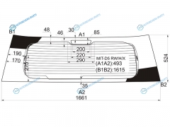 MIT-D5 RWHX Стекло заднее с обогревом MITSUBISHI DELICA D5 07-