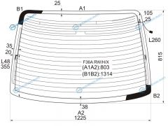F36A RWHX Стекло заднее с обогревом MITSUBISHI DIAMANTE 4D SED 95-05