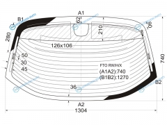 FTO RWHX Стекло заднее с обогревом MITSUBISHI 2D CPE 94-01