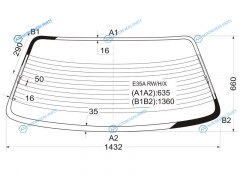 E35A RWHX Стекло заднее с обогревом MITSUBISHI GALANT 4D 87-92