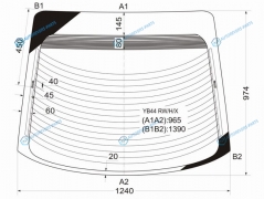 YB44 RWHX Стекло заднее с обогревом MITSUBISHI GALANT 5D HBK 92-96