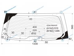 EZ45 RWHX Стекло заднее с обогревом MITSUBISHI GRANDIS NA4W 03-09