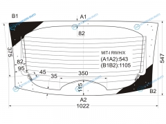 MIT-I RWHX Стекло заднее с обогревом MITSUBISHI I HA1W 09-18PEUGEOT IONCITROEN C-ZERO 10-1