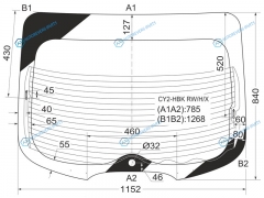 CY2-HBK RWHX Стекло заднее с обогревом MITSUBISHI LANCER SPORTBACK 5D HBK 08-13