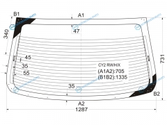 CY2 RWHX Стекло заднее с обогревом MITSUBISHI LANCER X 4D SED 07-18