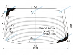 SPG-CY2 RWHX Стекло заднее с обогревом MITSUBISHI LANCER X 4D SED 07-18