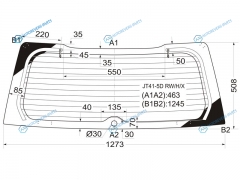 JT41-5D RWHX Стекло заднее с обогревом MITSUBISHI LANCERCEDIA 5D WGN 00-07