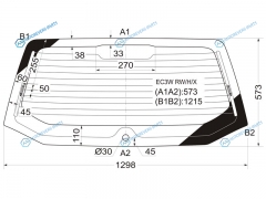 EC3W RWHX Стекло заднее с обогревом MITSUBISHI LEGNUM 5D WGN 98-02