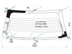 LE24 RWHX Стекло заднее с обогревом MITSUBISHI MIRAGECOLT 3D HBK 91-95